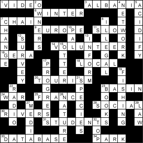 Crossword Puzzles on Crossword Puzzle   Foundation For Otters