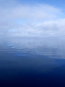 Fog on the St. John's River, Florida: taken at the Shands Bridge on the Duval/St. Johns County side, 9 am. Photograph by Moni3 courtesy of Wikipedia.